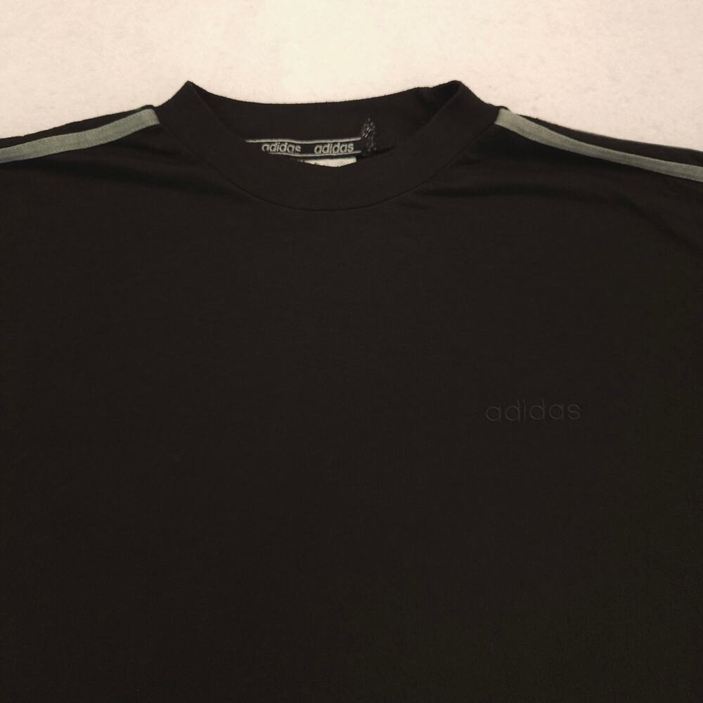 Adidas Crew Neck Short Sleeve Graphic T Shirt Mens Size Large L Black Gray